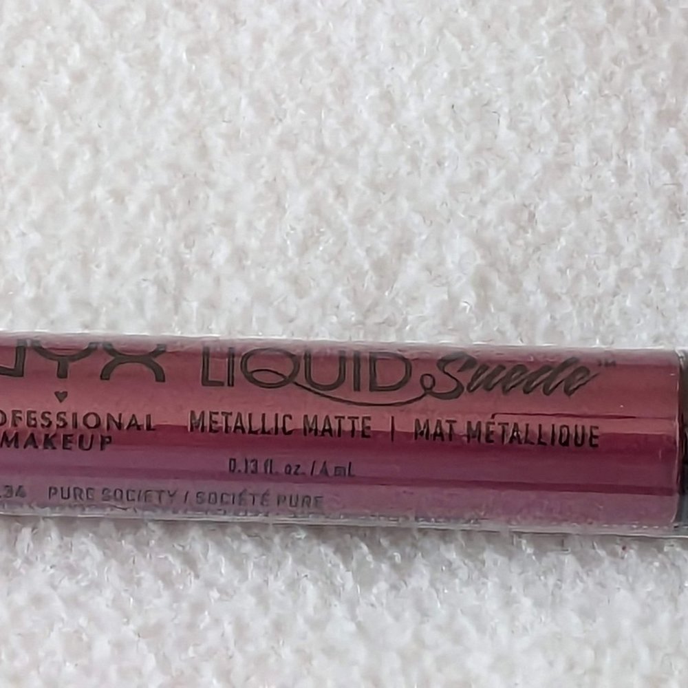 Pure Society (Deep Violet With Blue Pearl) Liquid Suede Metallic Matte Lipstick - Picture 9 of 14
